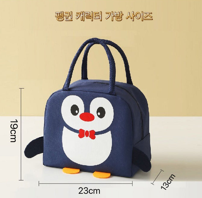 a penguin bag with a bow tie on it