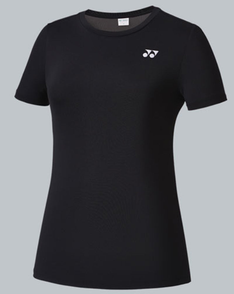 a black t - shirt with a white logo on the chest