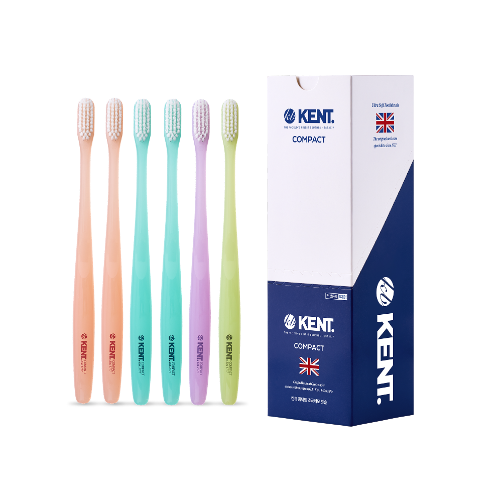 켄트 콤팩트 초극세모 칫솔 6개입 | Kent Ultra Soft Toothbrush Made in Korea