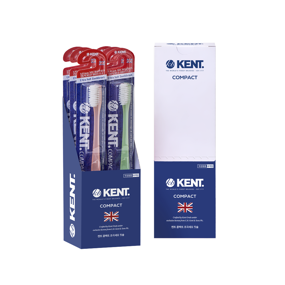 켄트 콤팩트 초극세모 칫솔 6개입 | Kent Ultra Soft Toothbrush Made in Korea