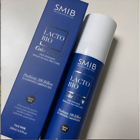 SMIB Lacto Bio Color Change Hair Shampoo | Gradual Gray Coverage with Probiotics - Natural Black / Dark Brown 200ml (1-5 Bottles)