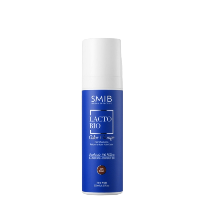 SMIB Lacto Bio Color Change Hair Shampoo | Gradual Gray Coverage with Probiotics - Natural Black / Dark Brown 200ml (1-5 Bottles)