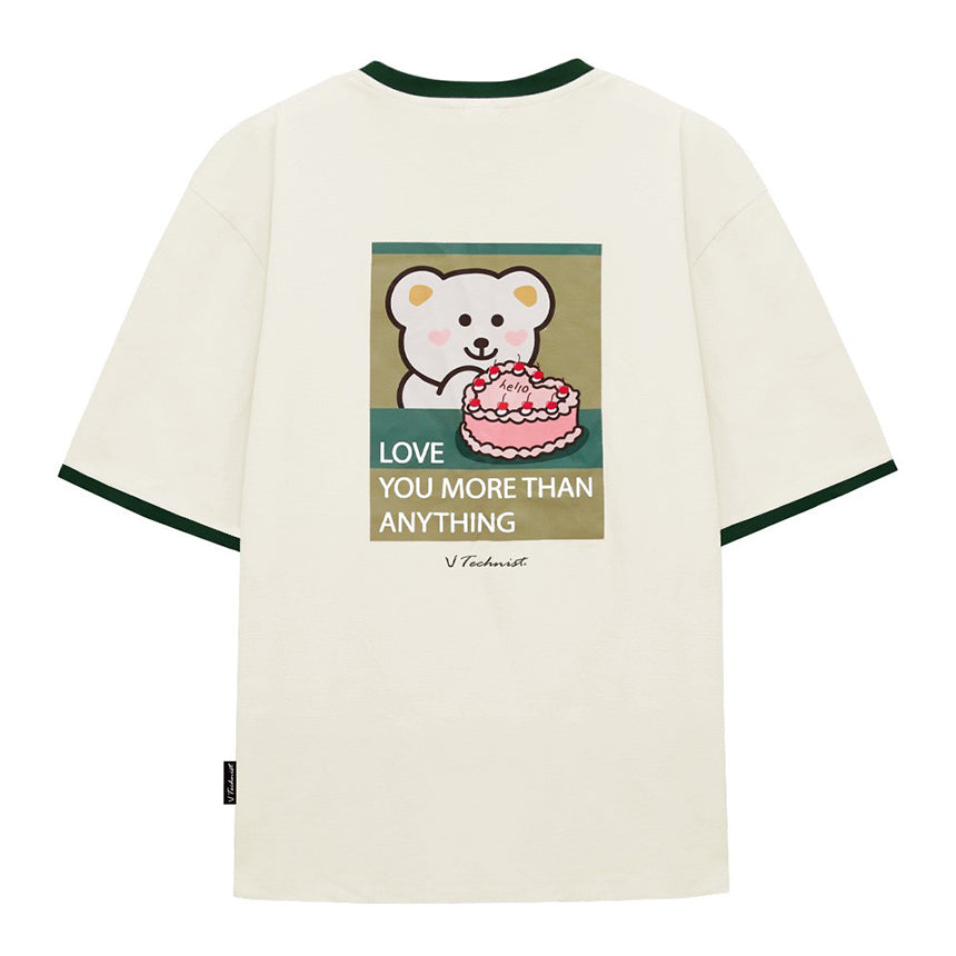 테크니스트 티셔츠 배드민턴 반팔 상의 코튼라이크 오버핏 크림 그린 TNT54104