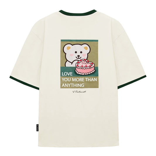 테크니스트 티셔츠 배드민턴 반팔 상의 코튼라이크 오버핏 크림 그린 TNT54104