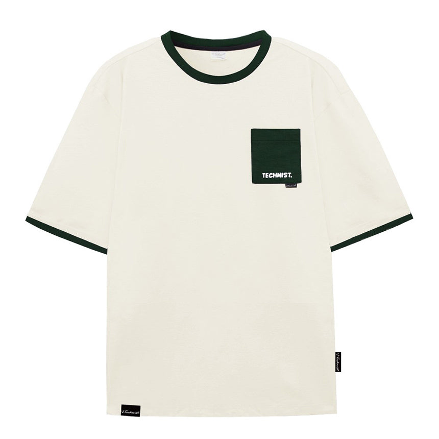 테크니스트 티셔츠 배드민턴 반팔 상의 코튼라이크 오버핏 크림 그린 TNT54104